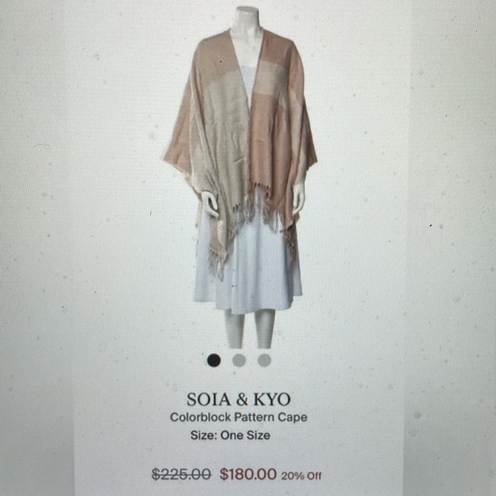 Soia & Kyo blush knit fringed poncho